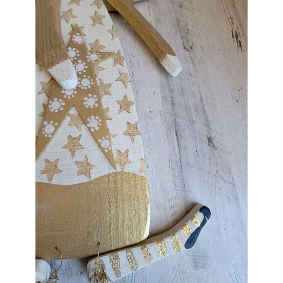 Large vintage wooden Angel curly hair jointed religious home decor - Picture 3 of 10